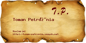 Toman Petrónia névjegykártya